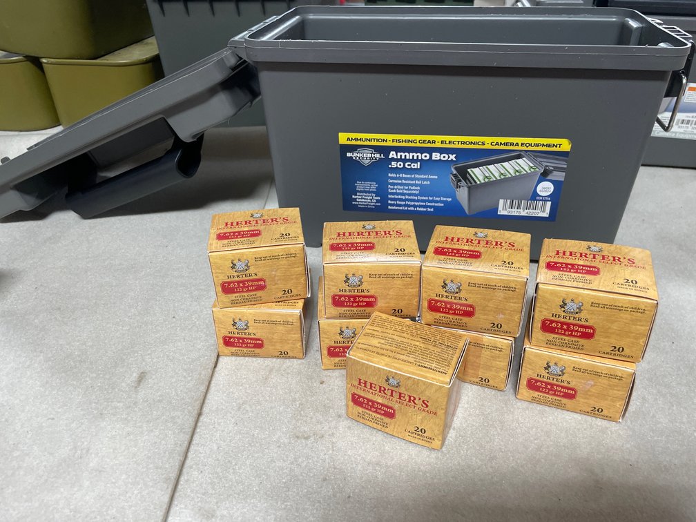 (180) Rds. Herter's 7.62 x39mm Cartridges (Neenah, WI)