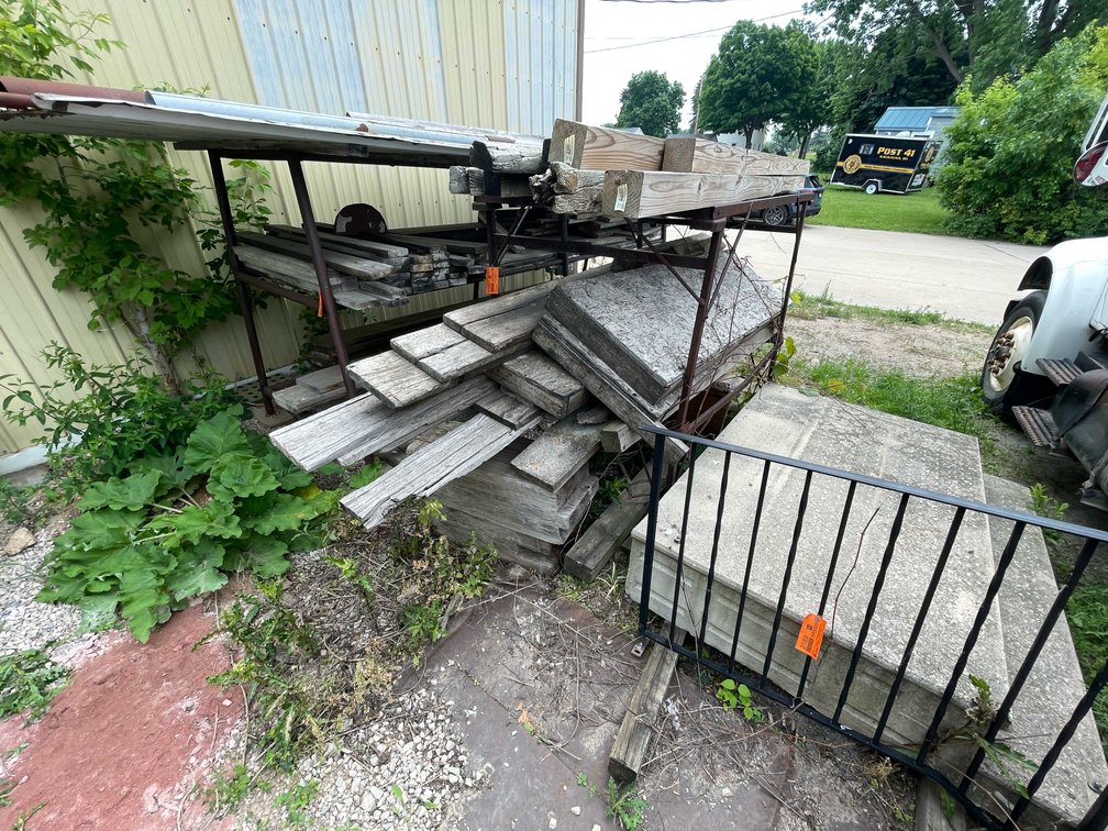 Metal Rack and Contents