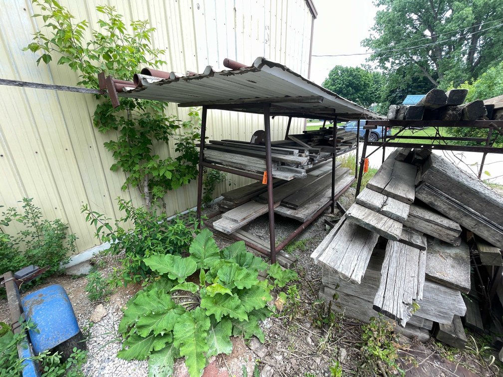 Metal Rack and Contents