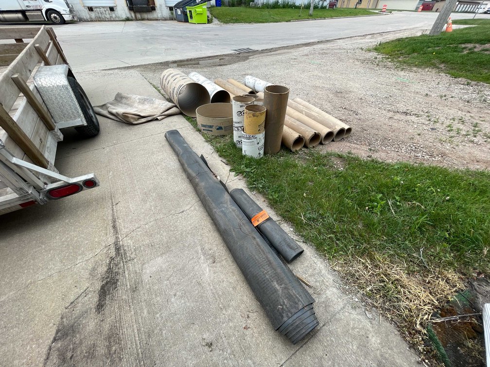 Rubber Matting and Concrete Form Tubes