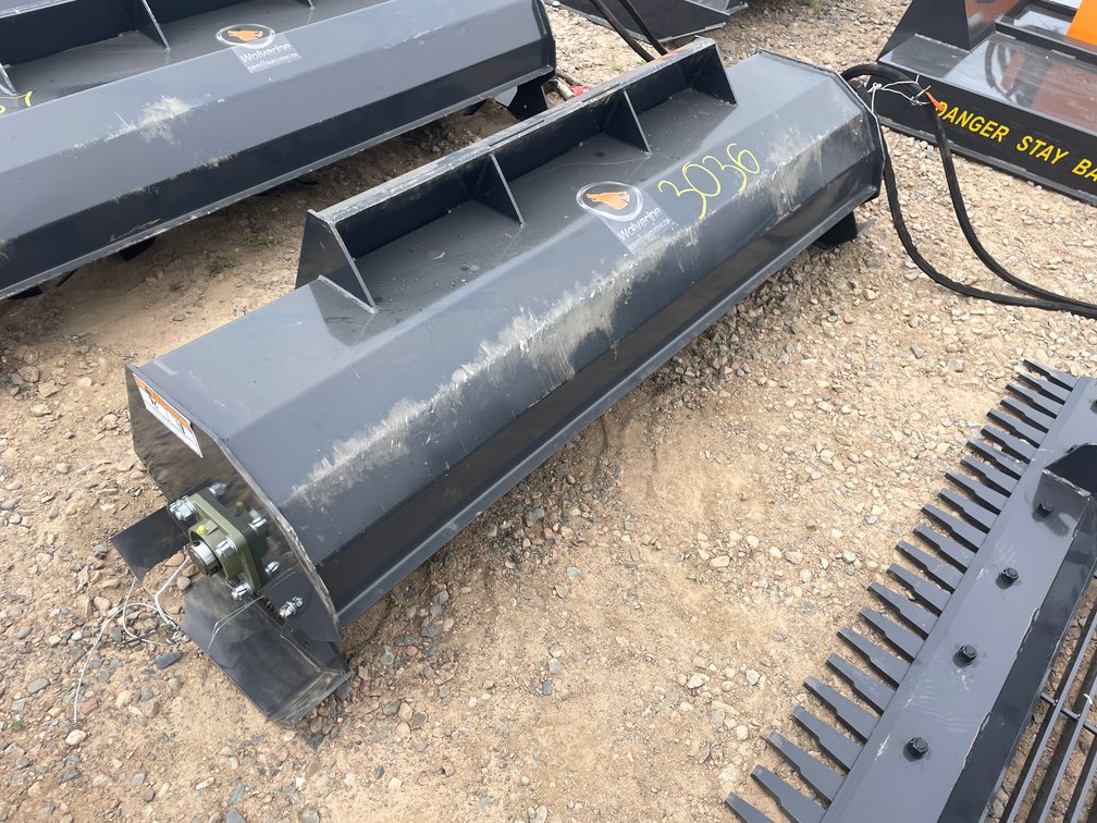 Unused 2025 Wolverine Skid Steer Hydraulic Rotary Tiller Attachment