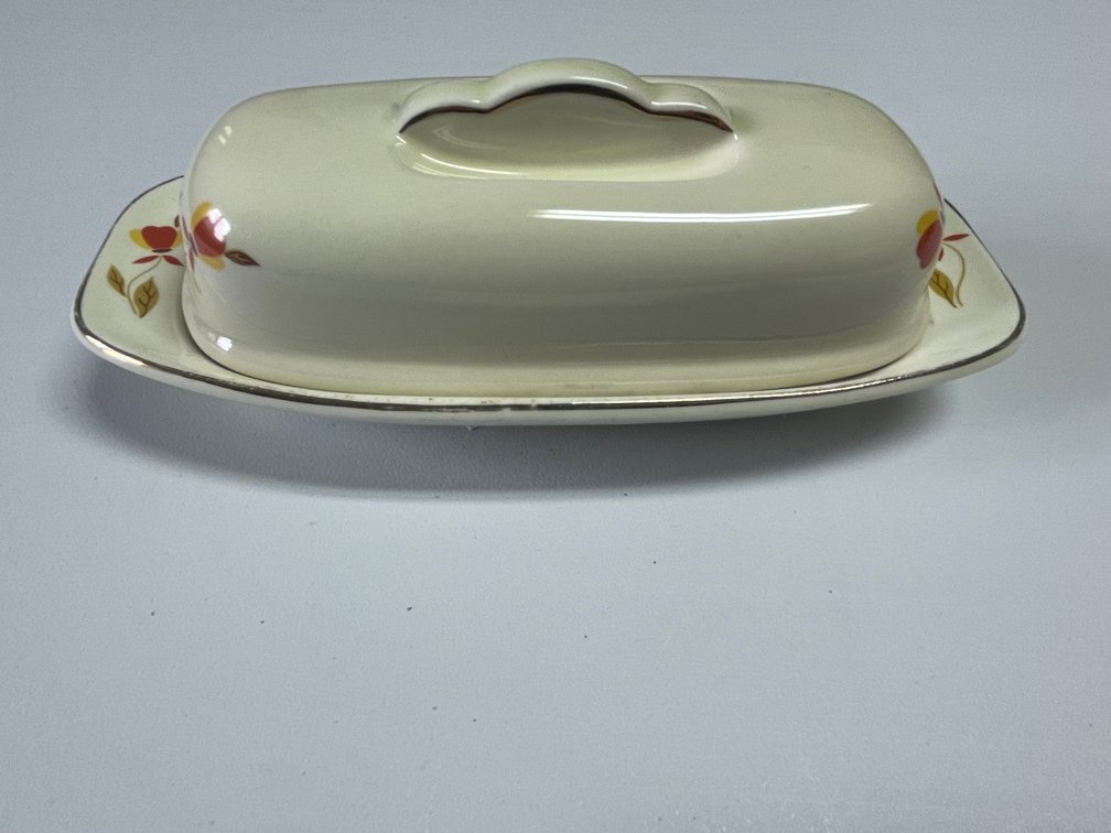 Hall Jewel Tea Autumn Leaf Rectangle Butter Dish