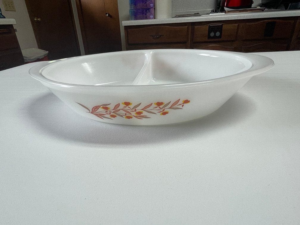 Hall Jewel Tea Autumn Leaf Divided Bowl