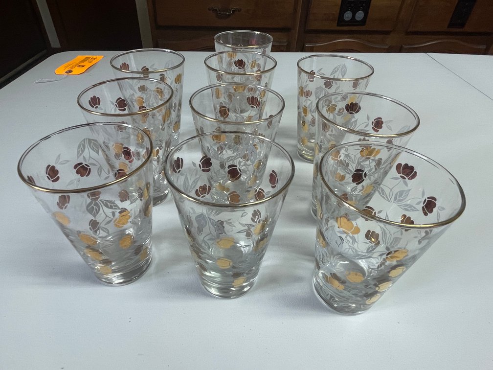 (10) Hall Jewel Tea Autumn Leaf Tumblers