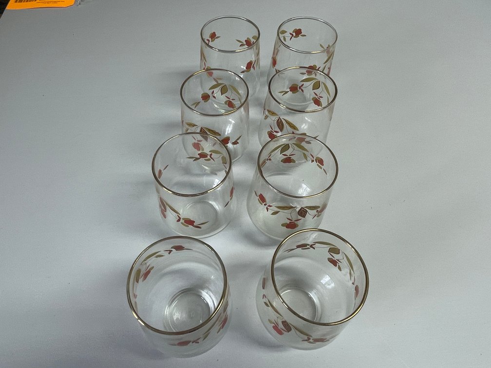 (8) Hall Jewel Tea Autumn Leaf Brockway Tumblers 