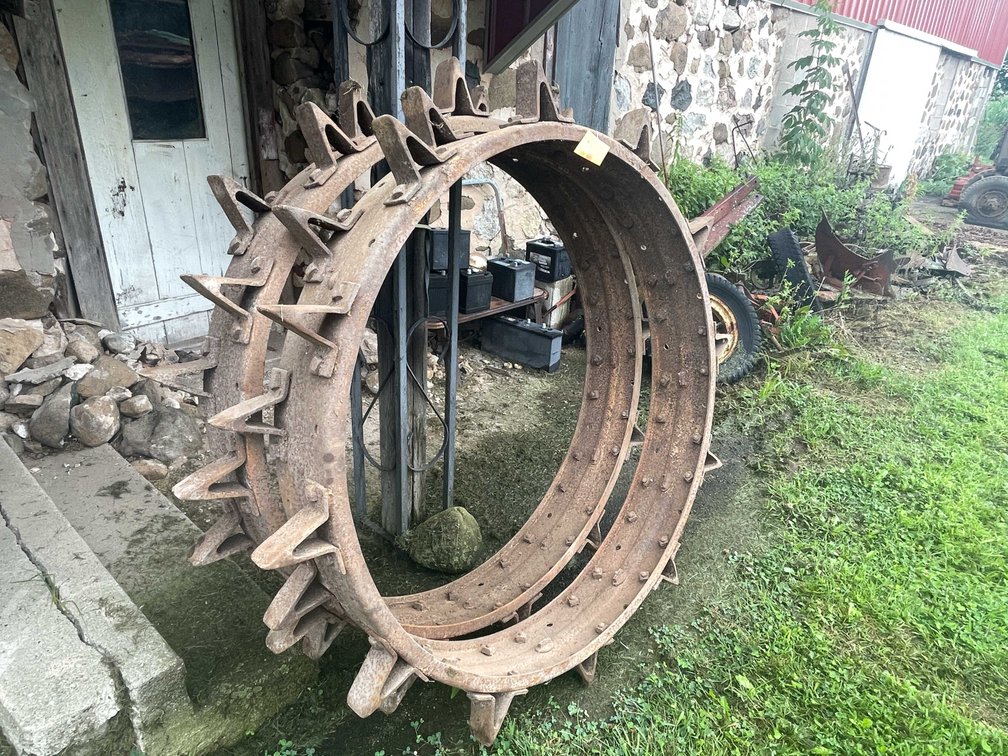(2) Vintage Metal Tractor Tires 