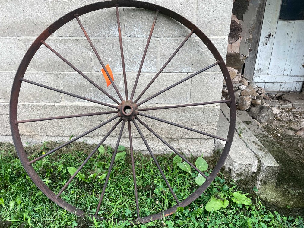 Vintage Metal Spoke Tractor Tire
