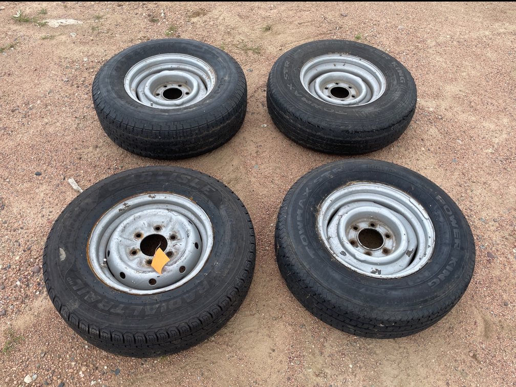 Set of (4) Tires on Steel Rims