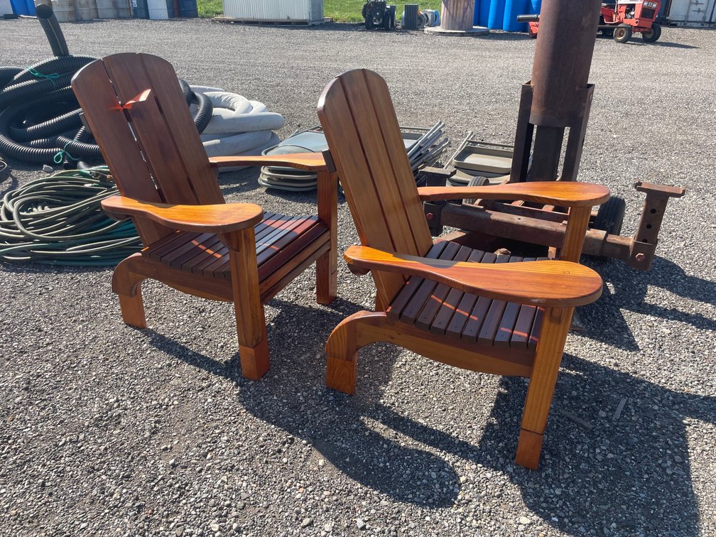 (2) Wooden Patio Chairs