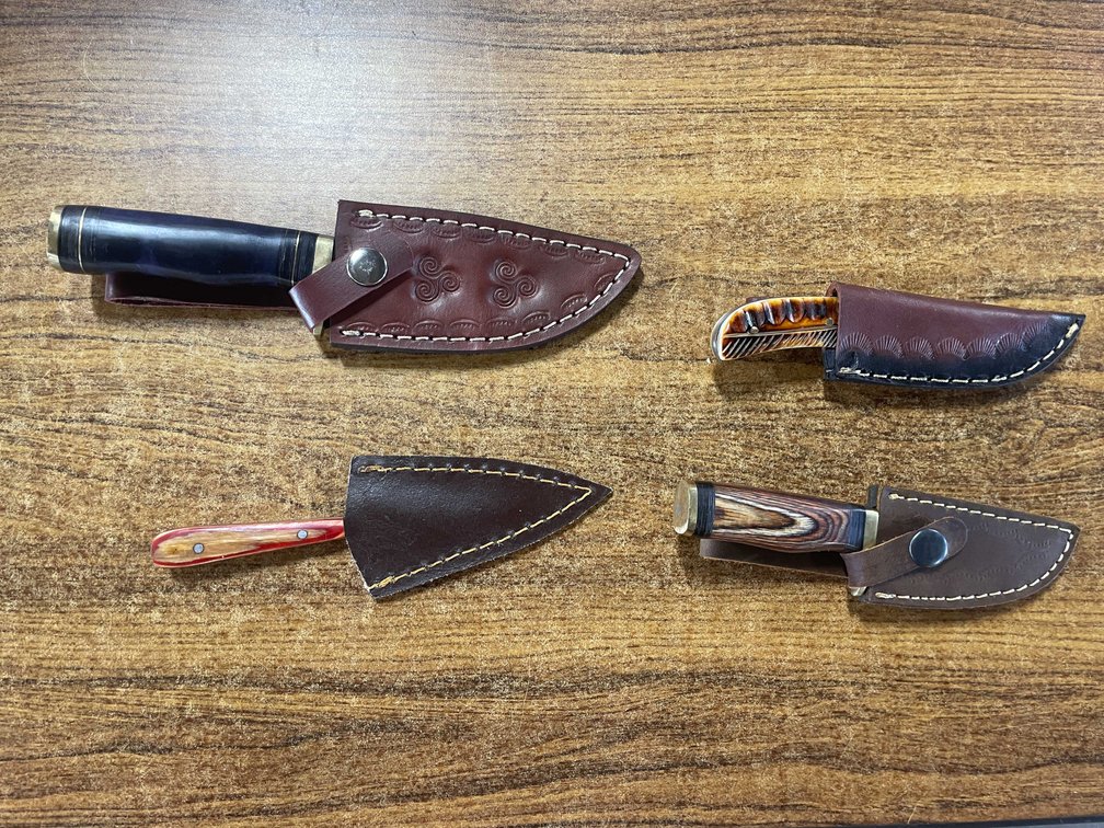 (4) Various Damascus Steel Knives (T6)