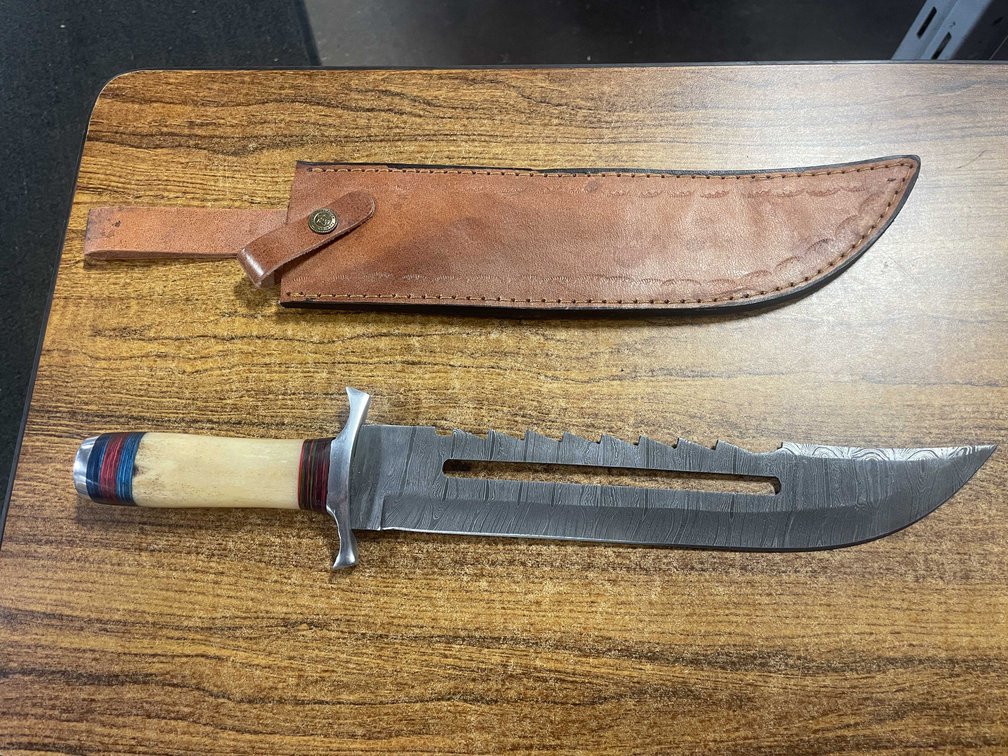 Damascus Steel Custom Bowie Knife (T6)