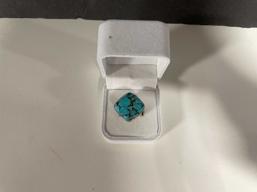 Vintage Sterling Silver Ring DTR Jay King Massive Turquoise (FR1)