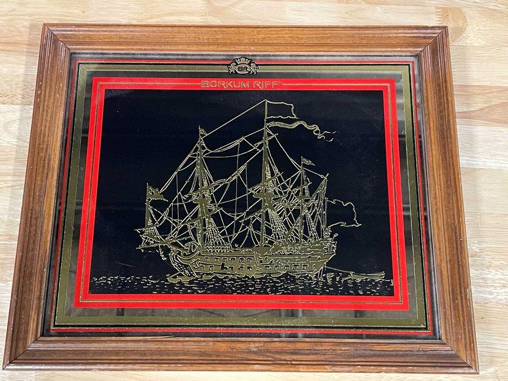 Vintage Borkum Riff Ship Mirror (A)