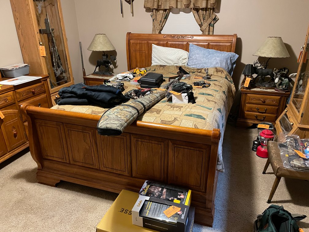 Wooden Bed and (2) Night Stands