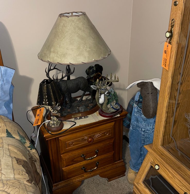 (1) Elk Figurine Lamp, (1) Moose Figurine Lamp and Various Animal Figurines