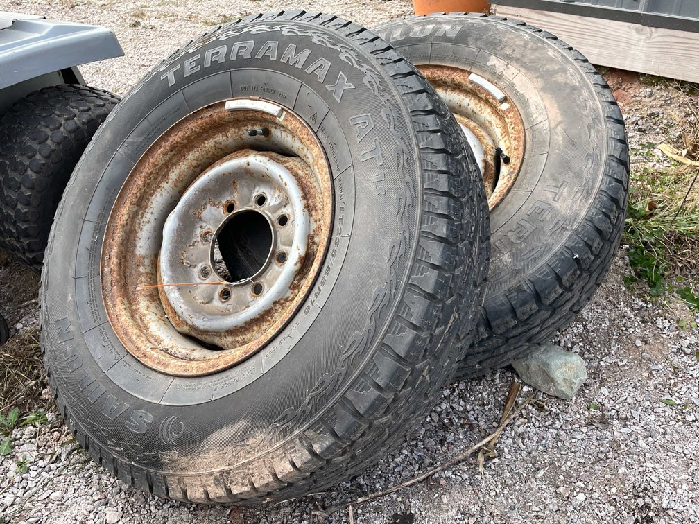 (2) Steel Wheels and Tires 