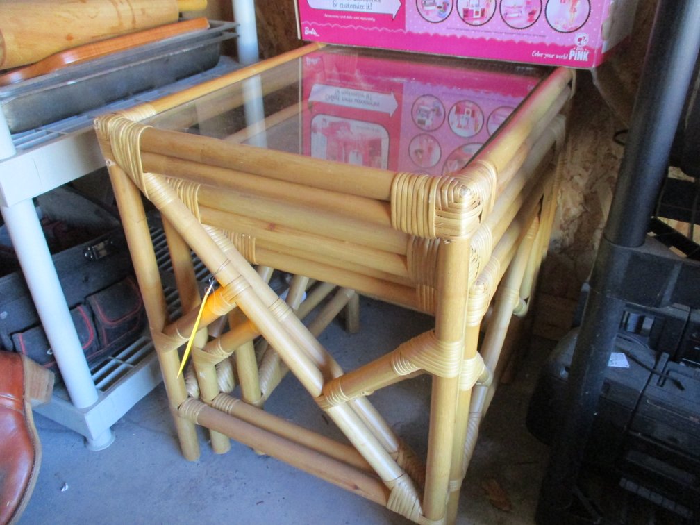 Vintage Bamboo Side Table