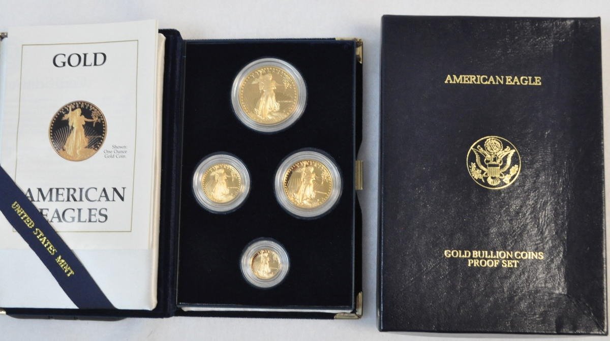 4 Gold Coin Set of 1988 American Eagles Proofs