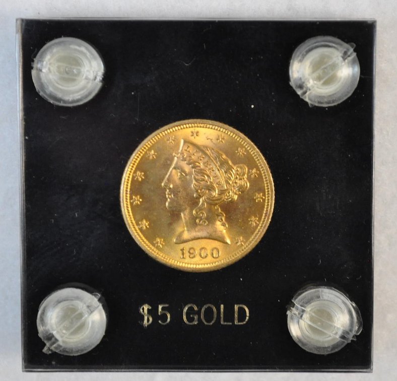 1900 Liberty Head Half-Eagle $5 Dollar Gold Coin
