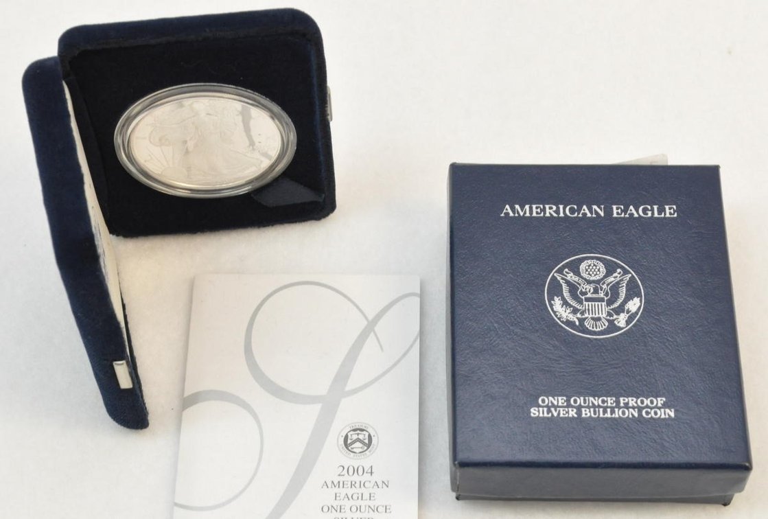 1 oz. Proof America Eagle Silver Dollar, 2004