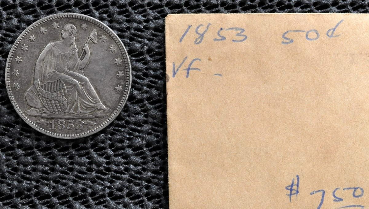 1853 Liberty Seated Half Dollar, Variety 3