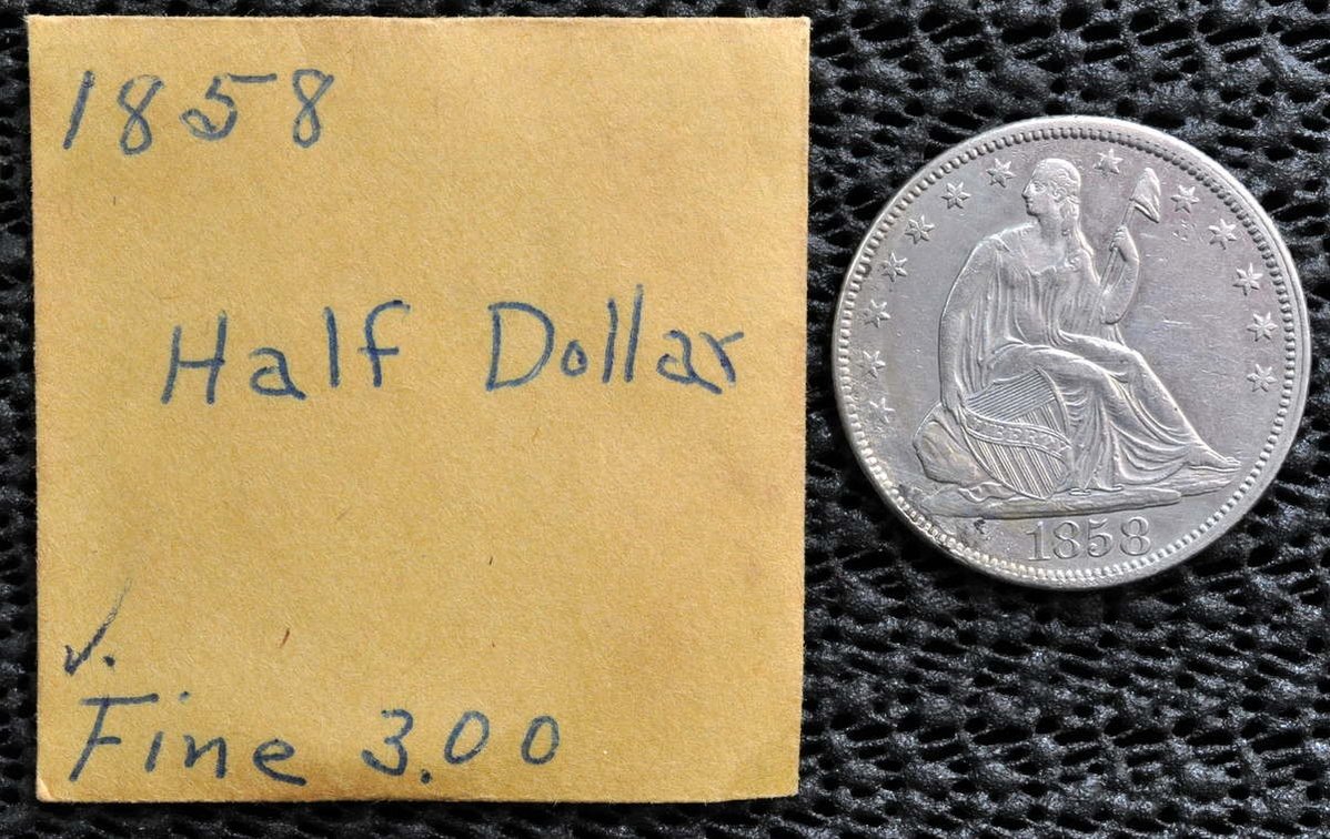 1858 Liberty Seated Half Dollar, Variety 3