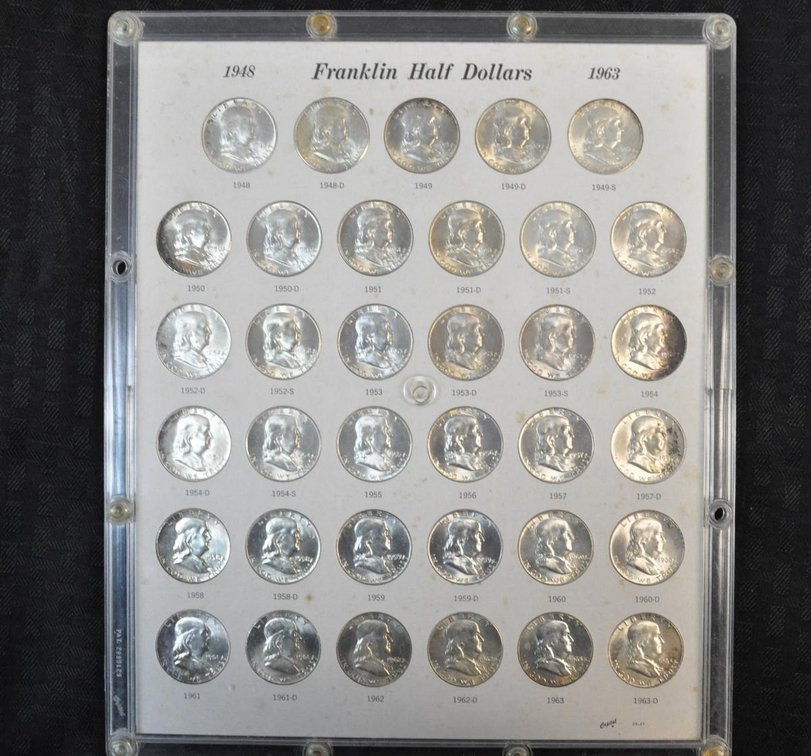 100% Complete Set of Franklin Half-Dollars, 1948 - 1963