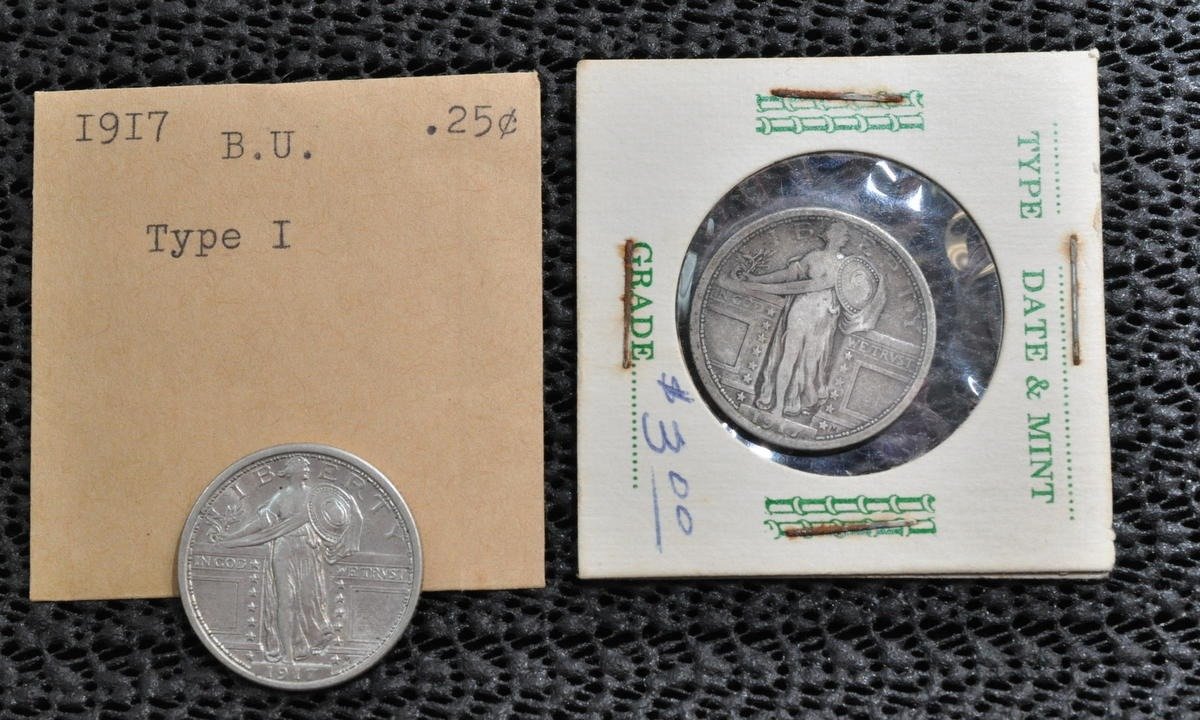 (2) 1917 Standing Liberty Quarters, Var. 1