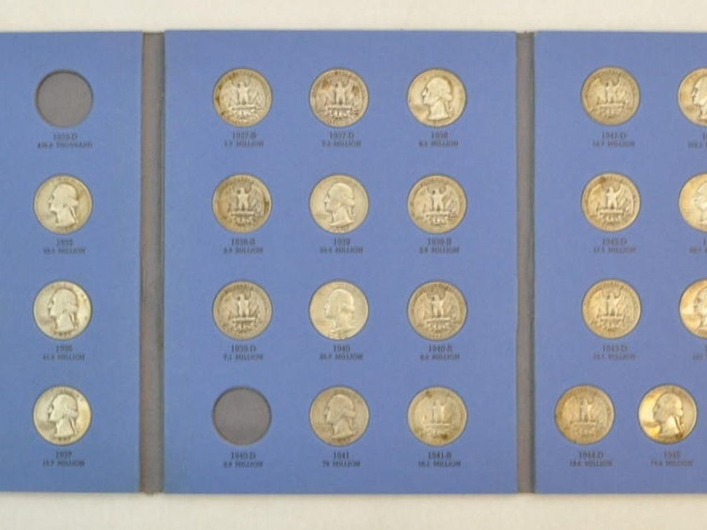 92% Complete Set of Washington Quarters, 1932 - 1945, 34 Coins