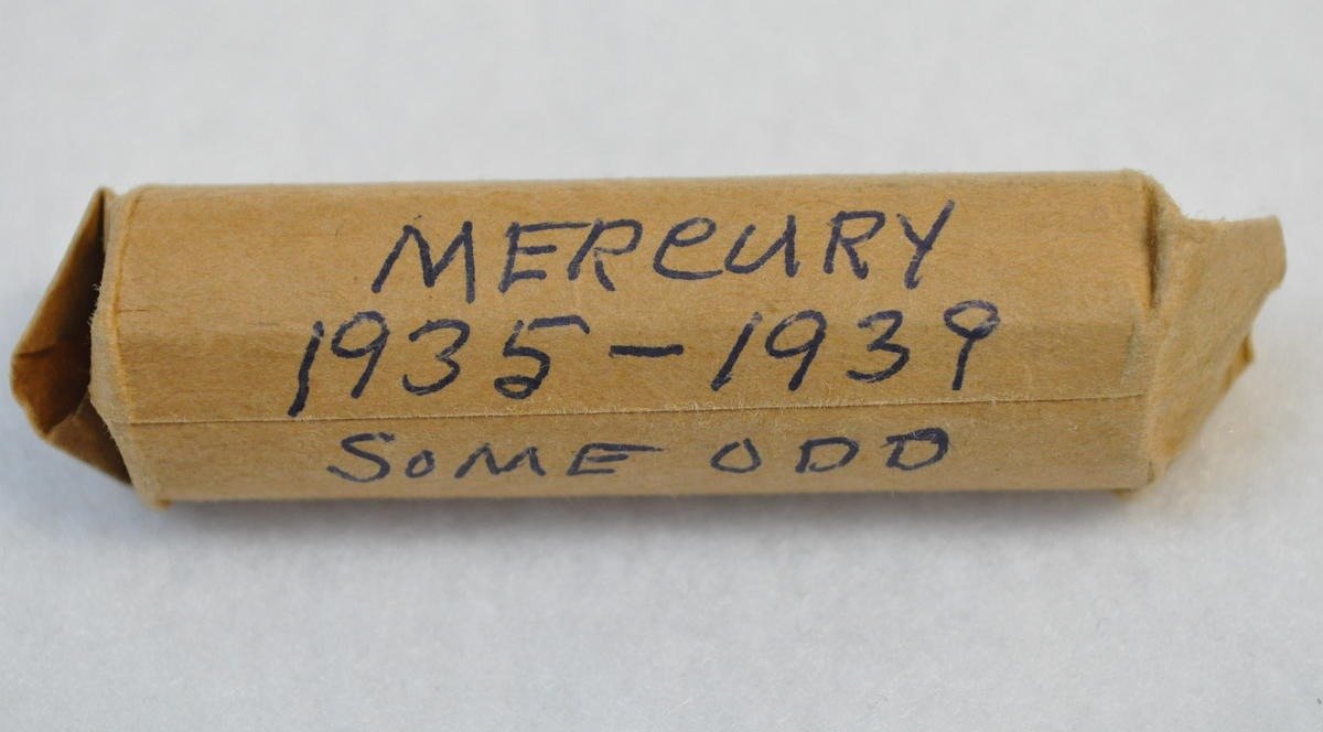 1 Roll of Mercury Dimes, 1935 - 1939