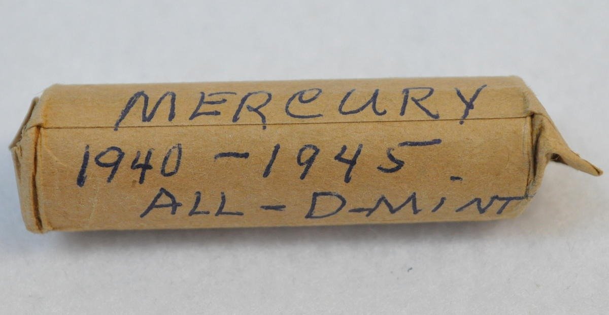 1 Roll of Mercury Dimes, 1940 - 1945, D Mint