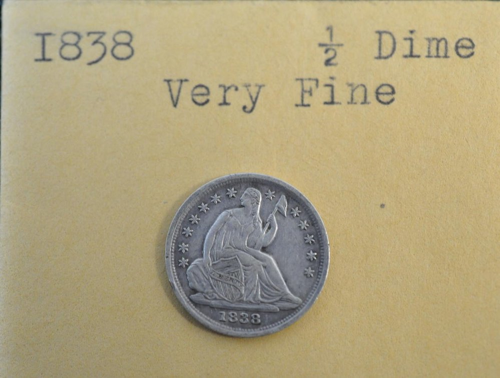 1838 Liberty Seated, Half-Dime, Variety 2