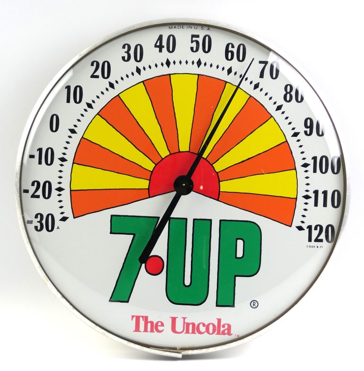 7-Up The Uncola Round Thermometer
