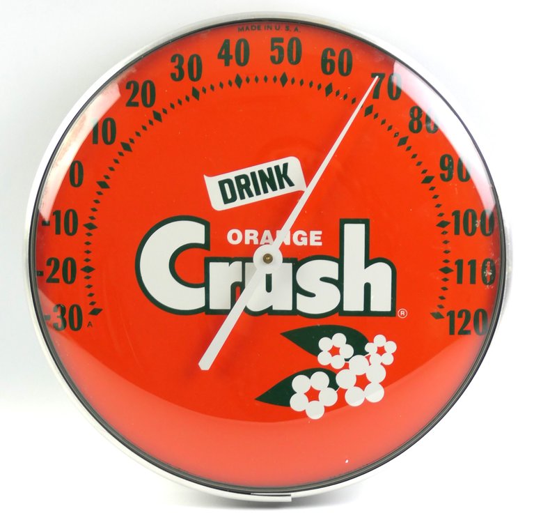 Drink Orange Crush Round Thermometer