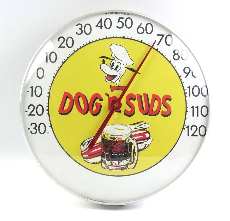 Dog 'n Suds Round Thermometer