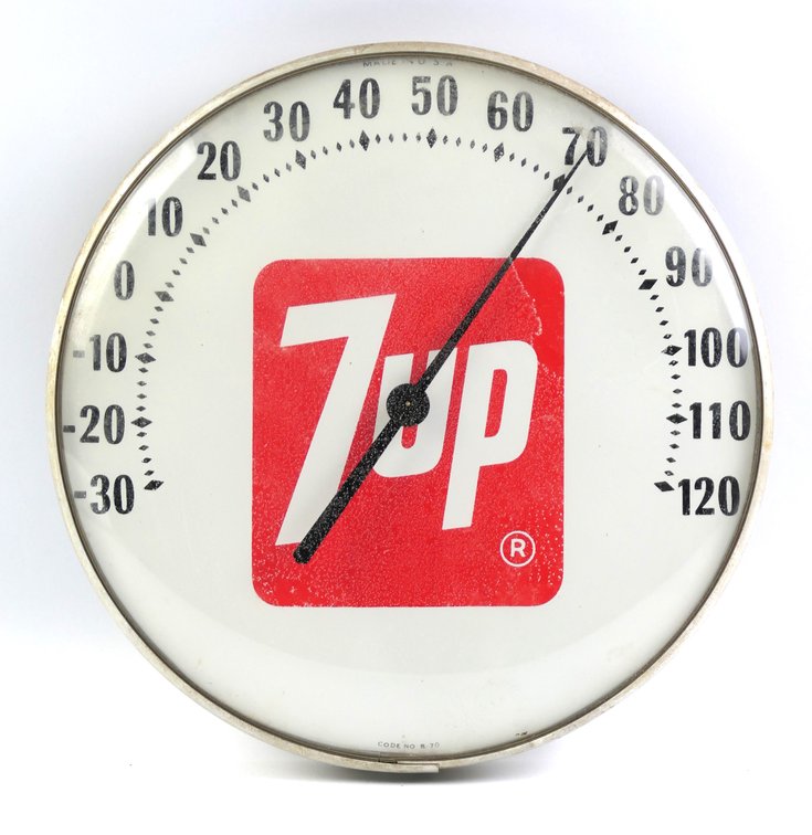 7-Up Round Thermometer