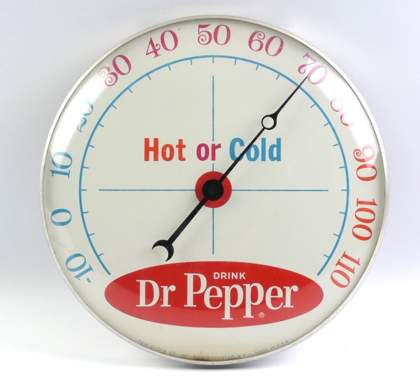 Drink Dr. Pepper Round Thermometer