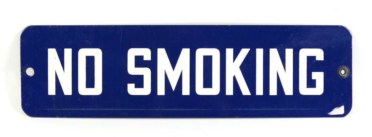 Porcelain "No Smoking" Sign