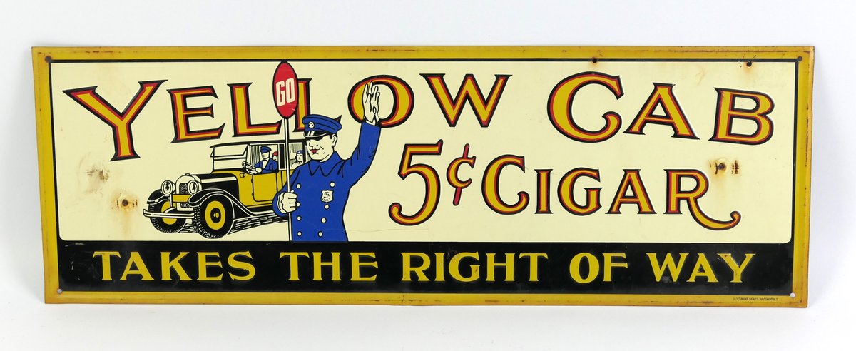 Yellow Cab Cigar Sign