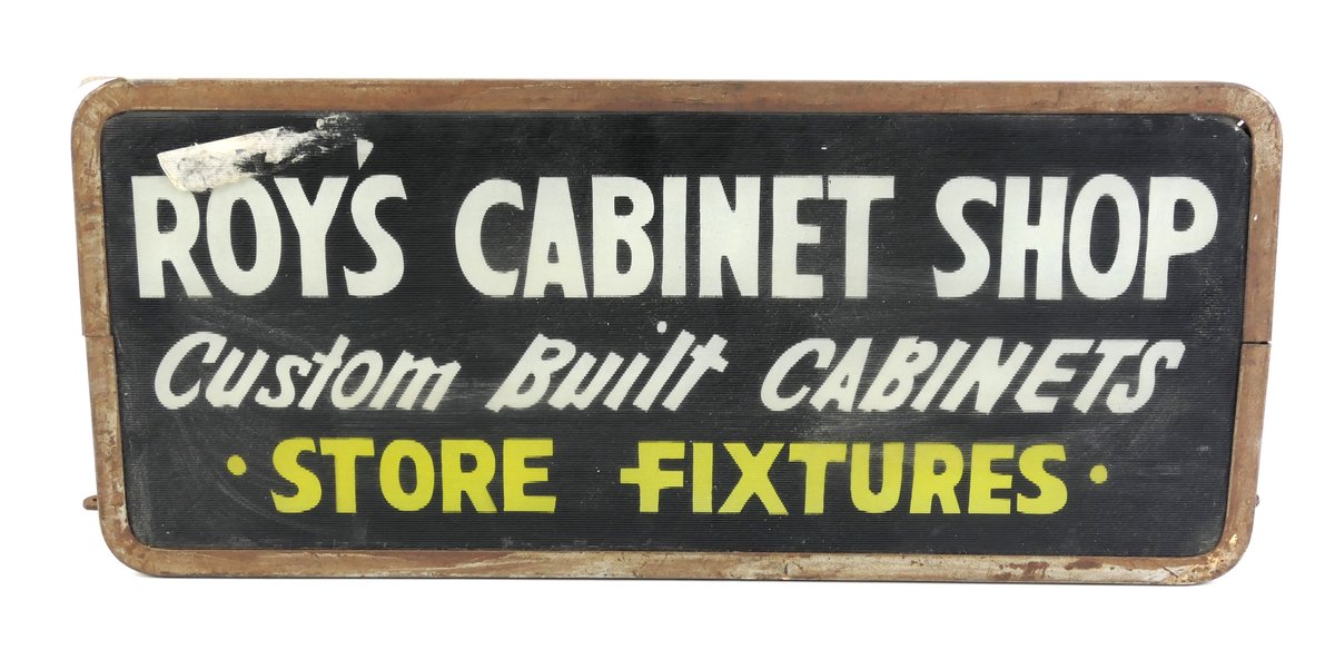 Roy's Cabinet Shop Lit Sign