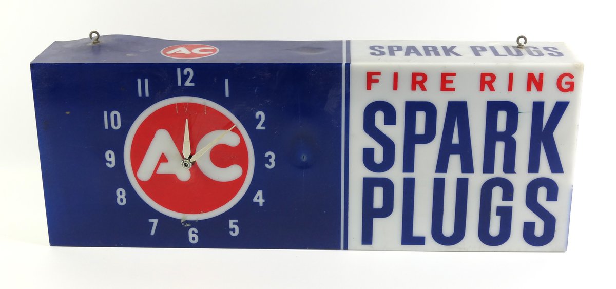 AC Fire Ring Spark Plugs Clock