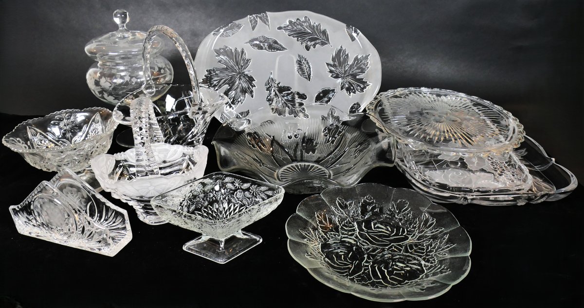 Floral Glass Serving Pieces