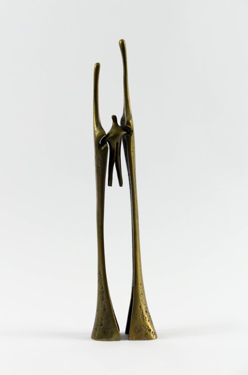 Cast Bronze Balance Sculpture by Aharon Bezalel