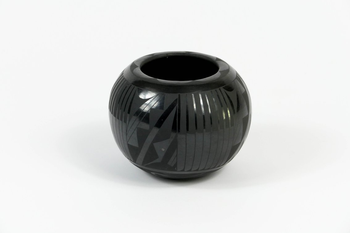 Black-On-Black Santa Clara Pueblo Pottery by Merton and Linda Sisneros