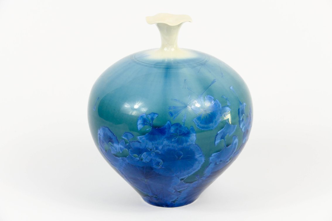 Satian Leksrisawat Blue Ceramic Vase