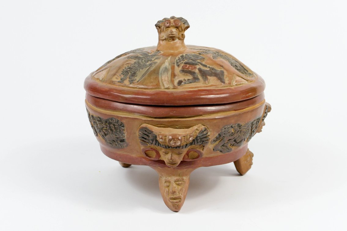 Three Footed Ceramic Vessel