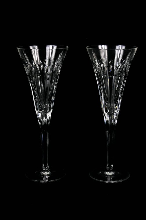 Pair of Waterford Crystal Millenium Love Champagne Flutes