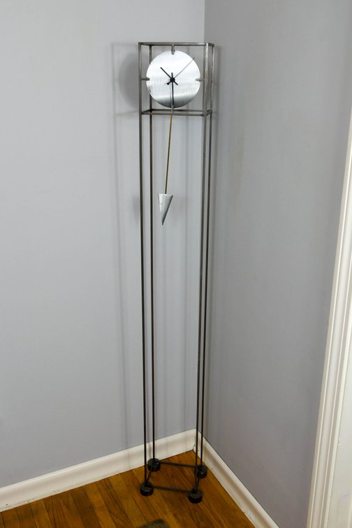Standing Welded Steel Modern Electric Pendulum Clock