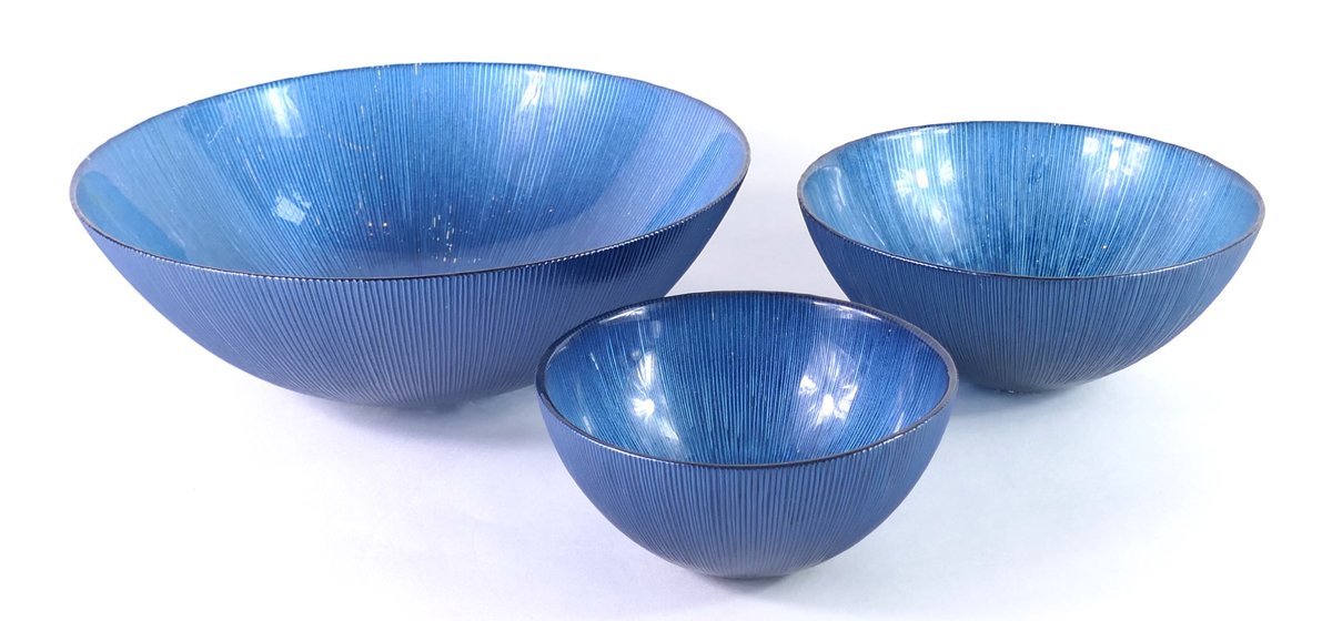 Set of Three Glass Accent Bowls