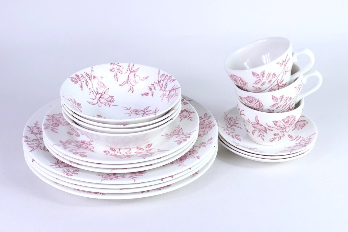 Pink Peony Chintz China Set